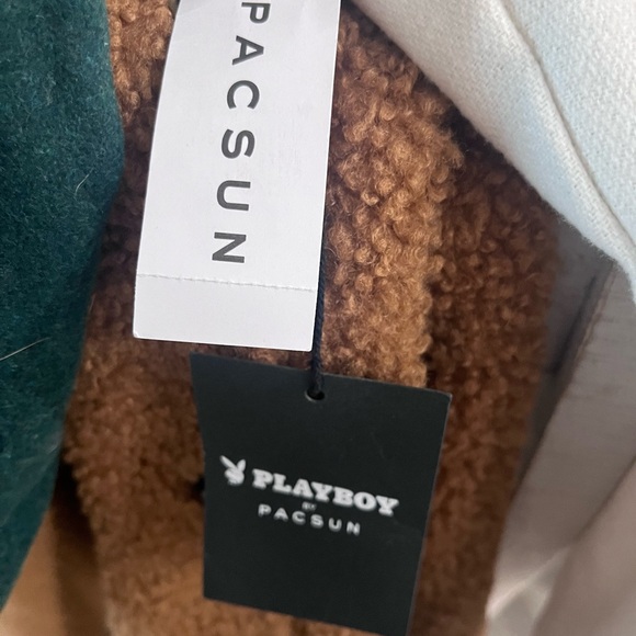 PLAYBOY Green and Cream Varsity Jacket - Picture 8 of 9